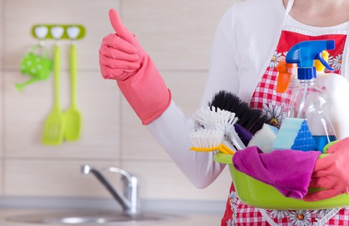 Vacuuming and polishing floors for end of tenancy cleaning in Queenspark