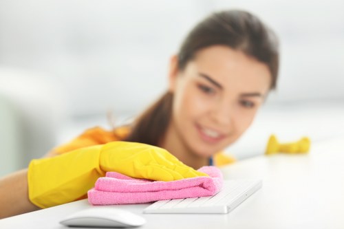 Professional deep cleaning in Queenspark sanitizing a modern bathroom