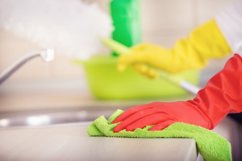 Cleaner applying treatment while protecting the surrounding area